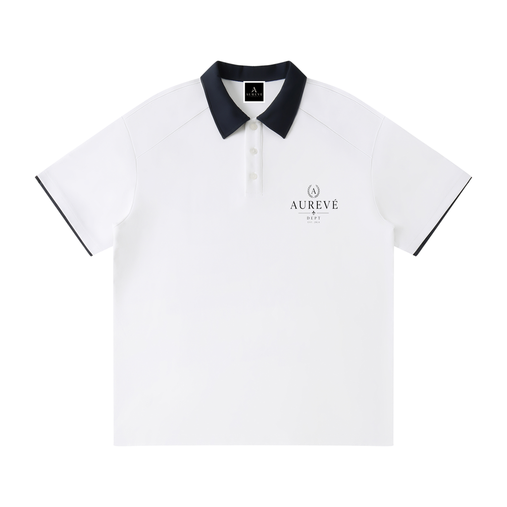 Contrast Collar Raglan Polo Shirt