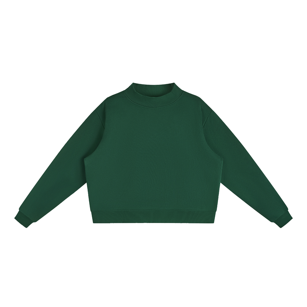 Essential Fleece Mock-Neck Crew Sweatshirt